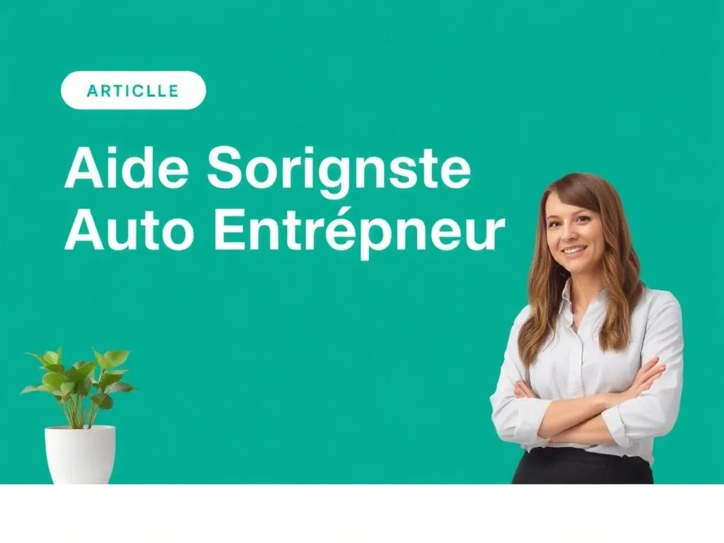 Illustration d'une aide-soignante indépendante en tenue professionnelle, utilisant une tablette pour gérer ses prestations de services à la personne.