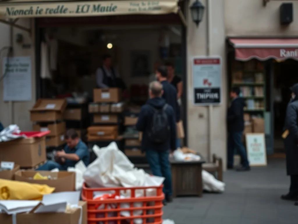 Interface de Notion affichant une base de données de projets, avec des blocs de texte et un menu latéral ouvert, sur un écran d'ordinateur portable.